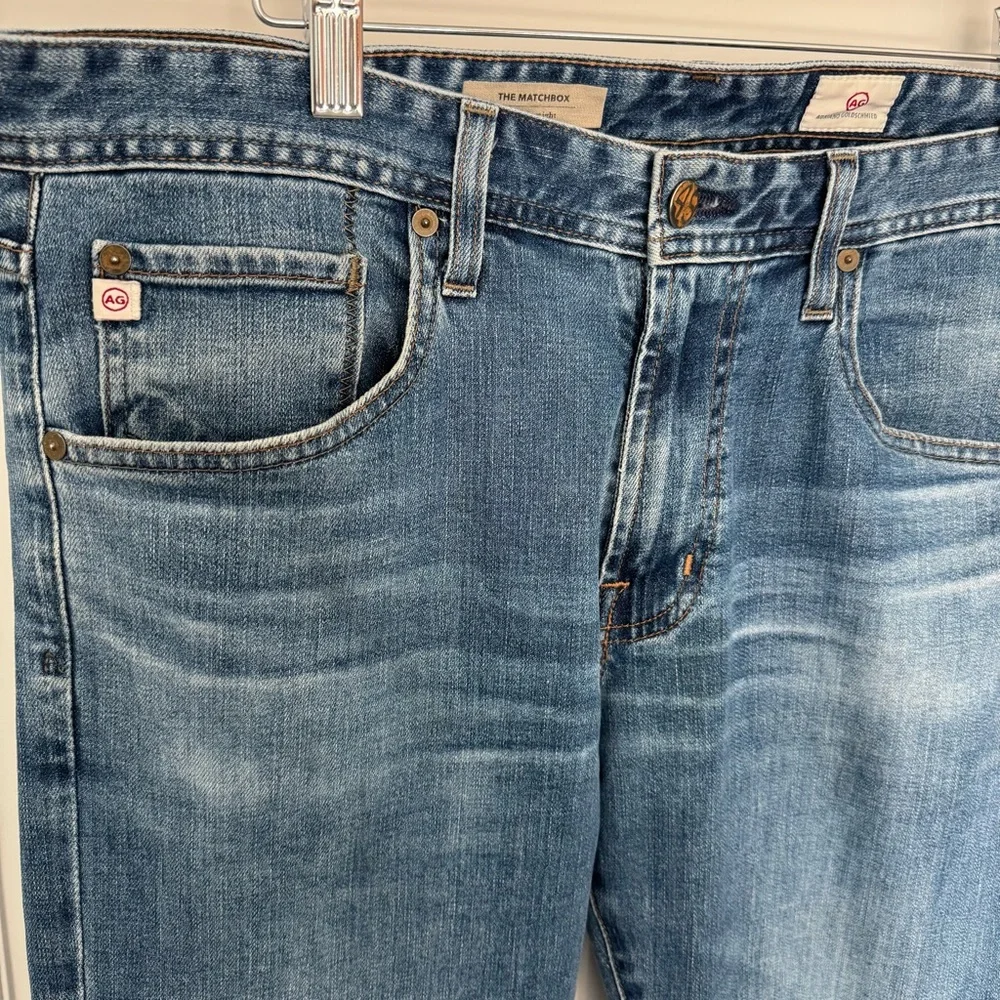 AG Adriano Goldschmied light wash mens blue jeans 34